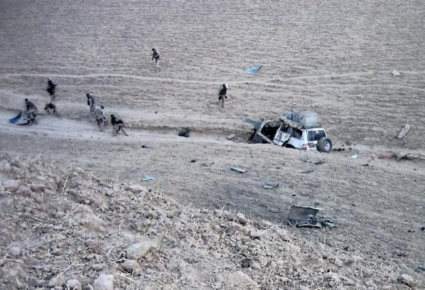 Bilen som ble utsatt for IED, Afghanistan, Isaf
